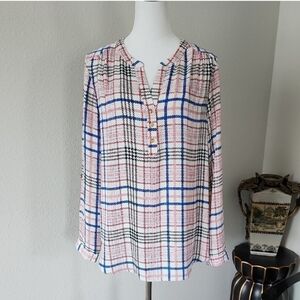 Zac & Rachel Long Sleeve Blouse with Mandarin Collar